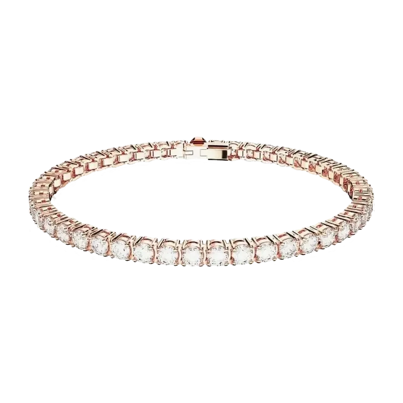 Matrix Tennis Bracelet White Rose Gold 16.5 cm