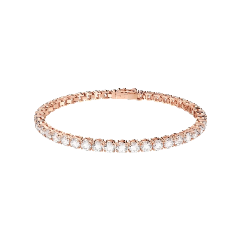 Matrix Tennis Bracelet White Rose Gold 19 cm