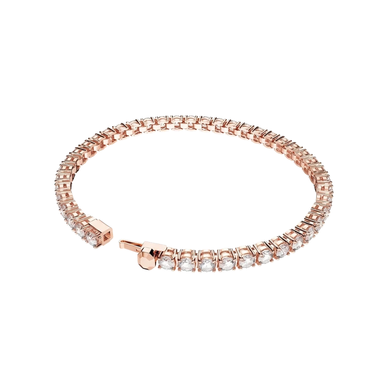 Matrix Tennis Bracelet White Rose Gold 19 cm