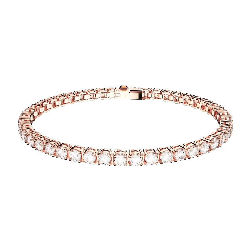 Matrix Tennis Bracelet White Rose Gold 17.5 cm