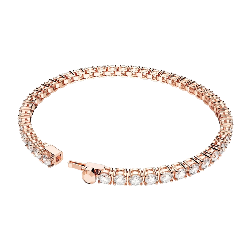 Matrix Tennis Bracelet White Rose Gold 17.5 cm