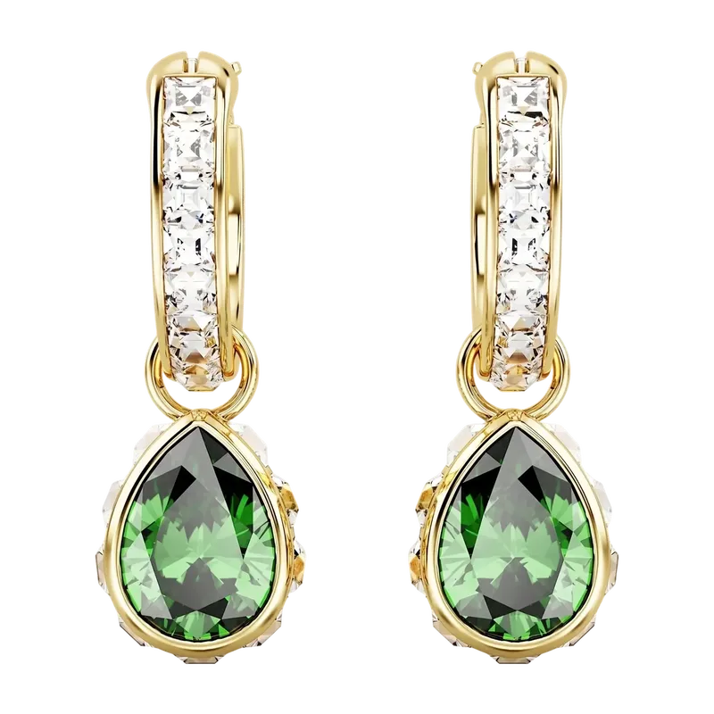 Chroma Drop Earrings Pear Cut Green Gold