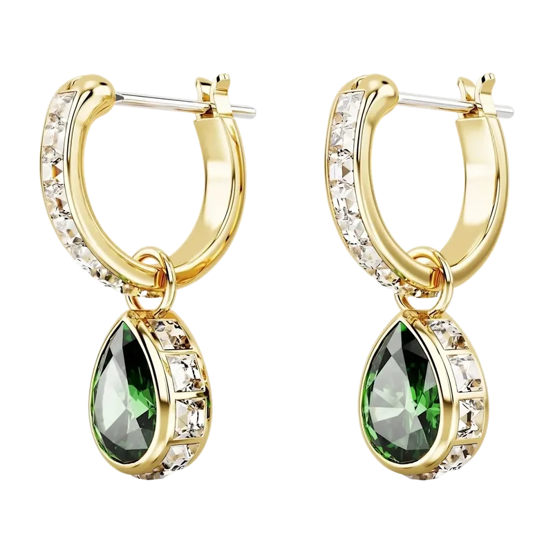 Chroma Drop Earrings Pear Cut Green Gold