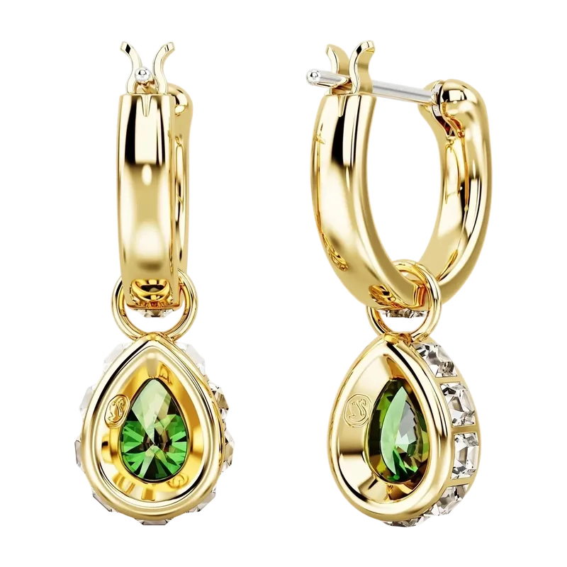 Chroma Drop Earrings Pear Cut Green Gold