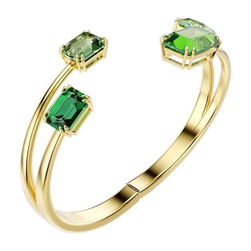Millenia Bangle Octagon Cut Green Gold 17.3 cm