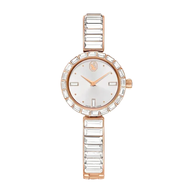 Matrix Bangle Watch Crystal Bracelet White Rose Gold