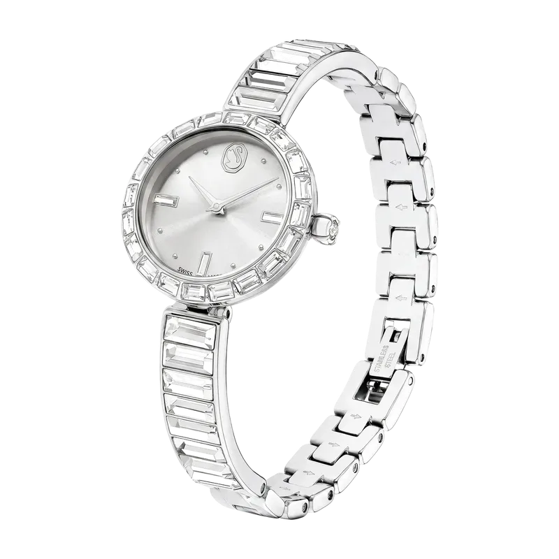 Matrix Bangle Watch Crystal Bracelet White Stainless Steel