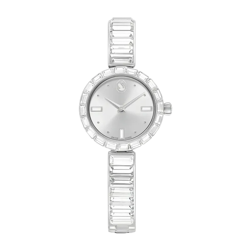 Matrix Bangle Watch Crystal Bracelet White Stainless Steel