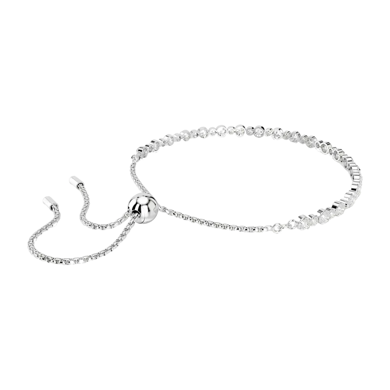 Matrix Tennis Bracelet Mixed Round Cuts White Rhodium