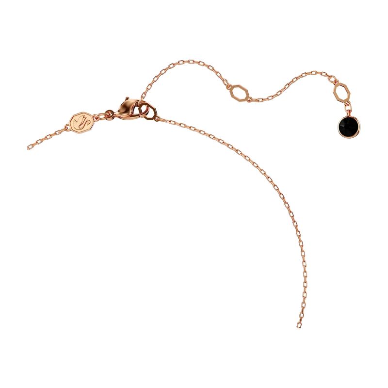 Swan Pendant Black Rose Gold 42-49 cm