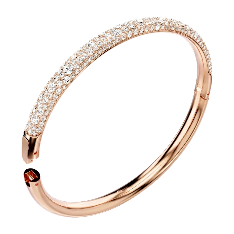 Sublima Bangle Snow Pavé White Rose Gold 17.3 cm
