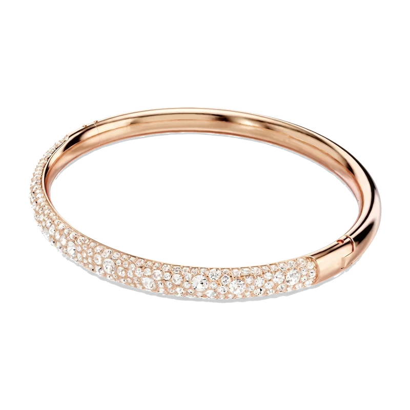 Sublima Bangle Snow Pavé White Rose Gold 17.3 cm