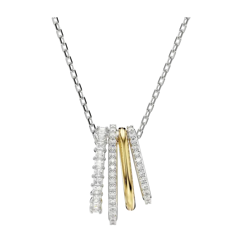 Hyperbola Pendant Mixed Cuts White Mixed Metal