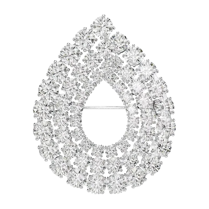 Matrix Brooch White Rhodium