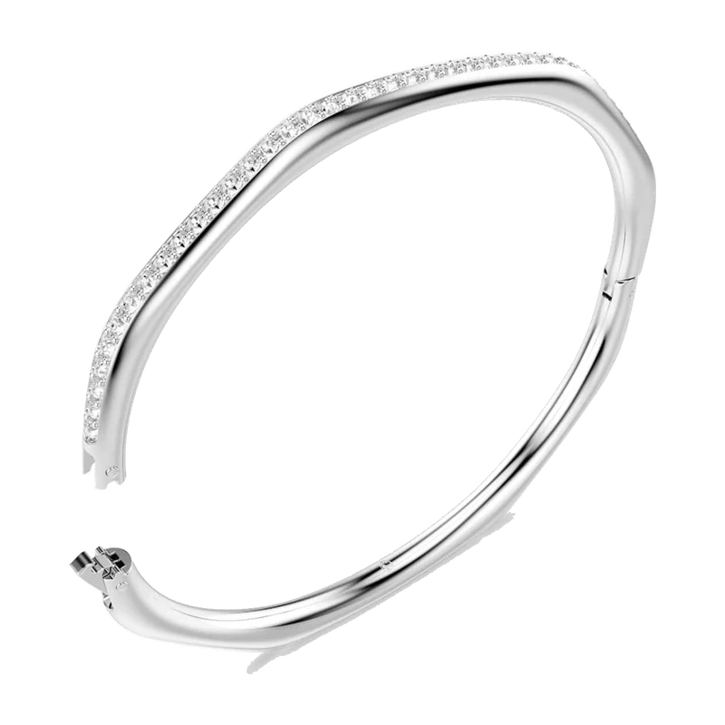 Dextera Bangle Octagon Shape White Rhodium 16.1 cm