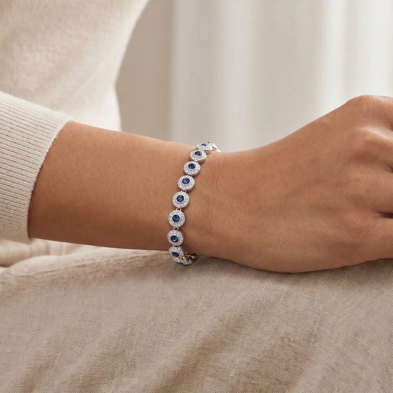 Una Angelic Bracelet Blue Rhodium