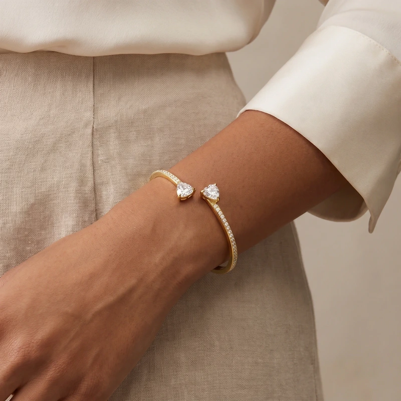 Mesmera Bangle Heart White Gold 17.3 cm