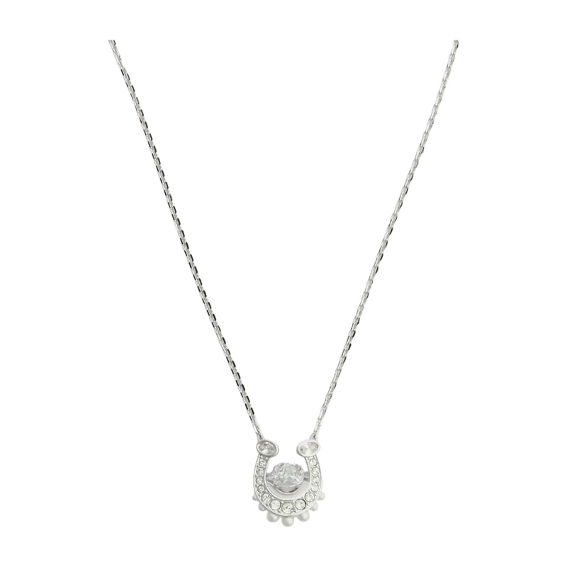 Symbolica Pendant Crystal Pearl Pavé Horse Shoe White Rhodium 42-49 cm