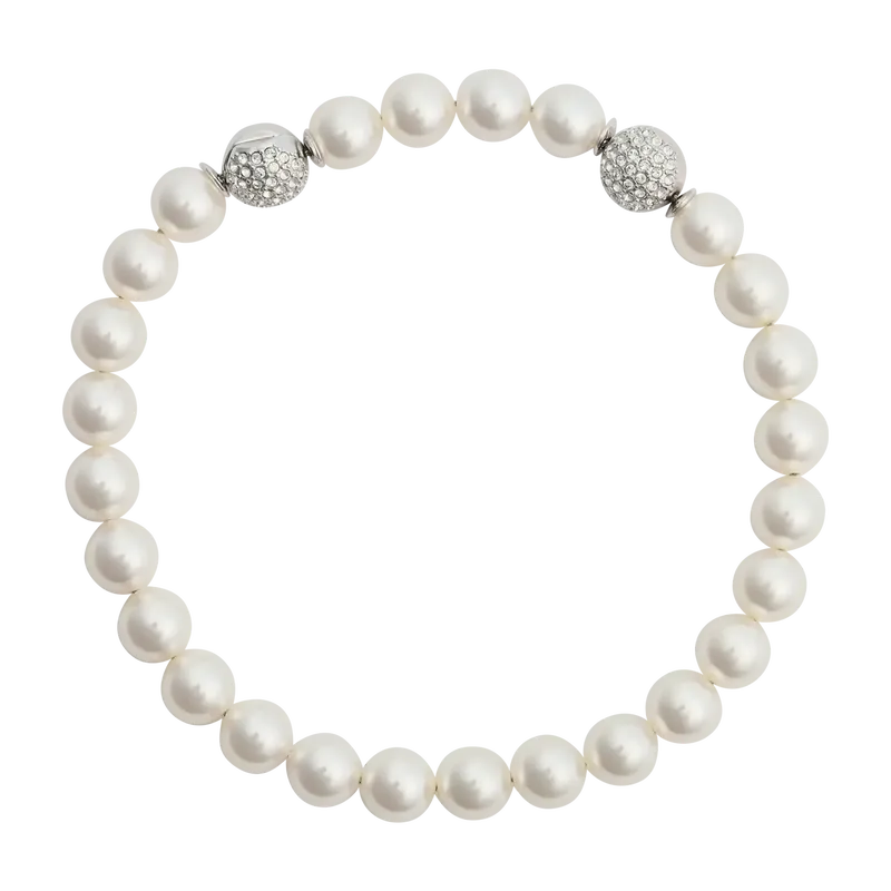 Matrix Bracelet Crystal Pearl White Rhodium
