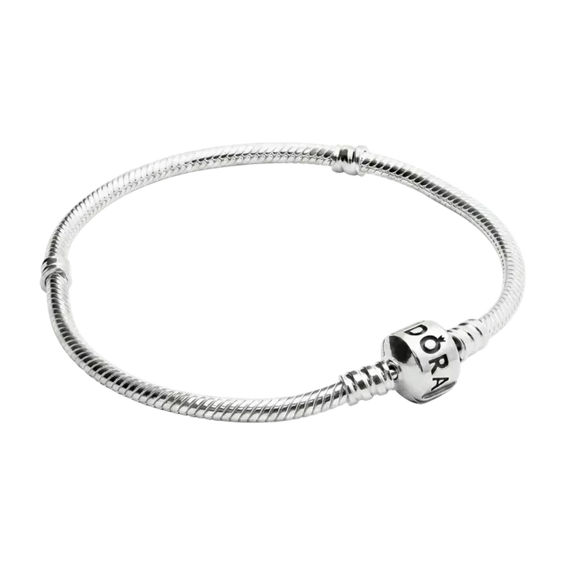 Moments Barrel Clasp Snake Chain Bracelet 19cm