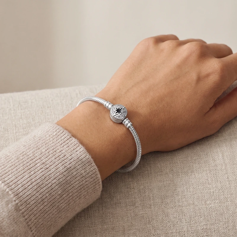North Star Clasp Snake Chain Bracelet 16 cm