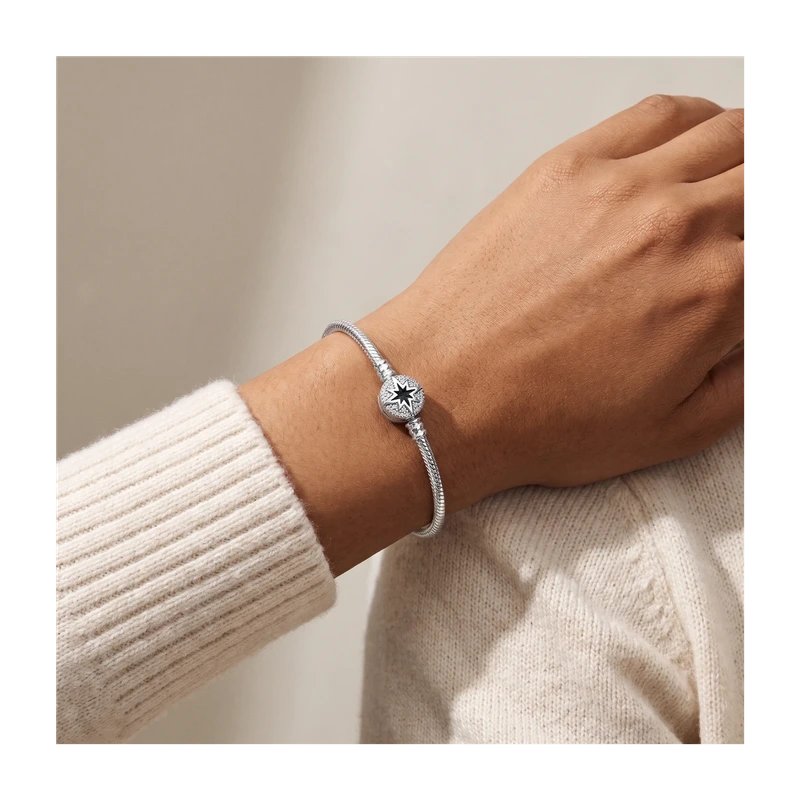 North Star Clasp Snake Chain Bracelet 18 cm