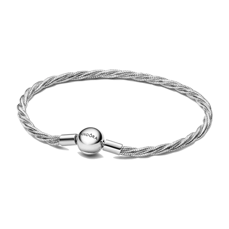 Round Pandora Clasp Twisted Snake Chain 17 cm