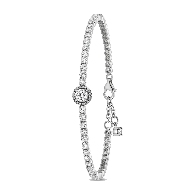 Sparkling Halo Tennis Bracelet 16 cm