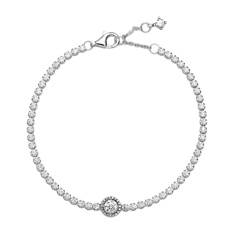 Sparkling Halo Tennis Bracelet 18 cm