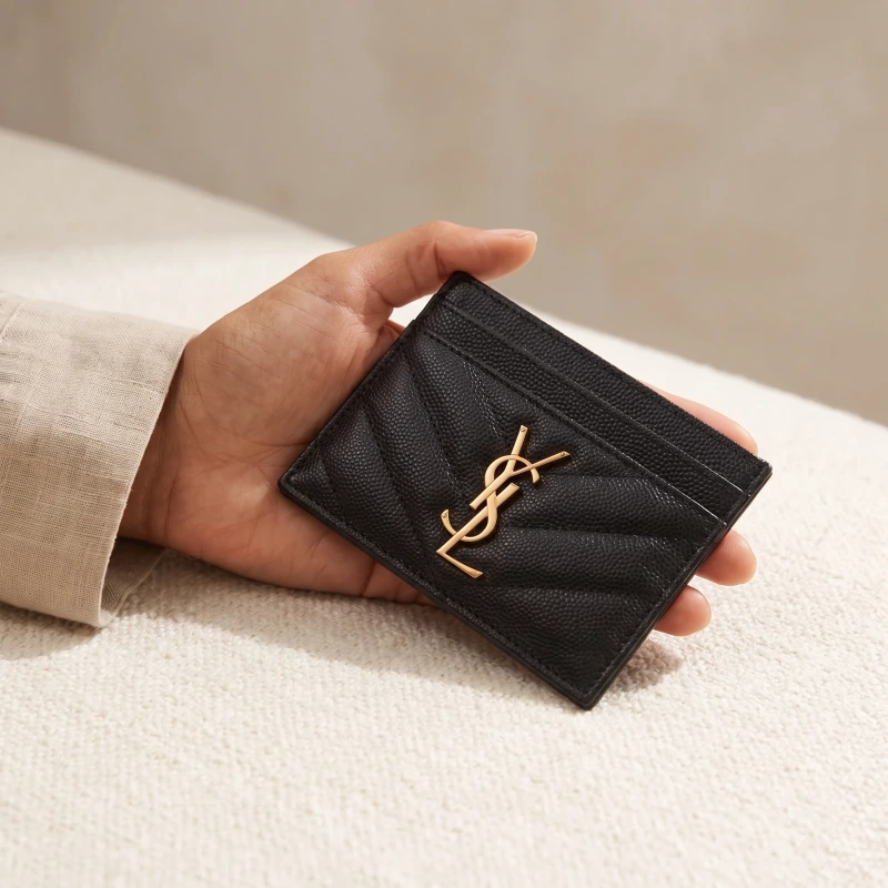 Cassandre Matelassé Credit Card Case in Quilted Lambskin