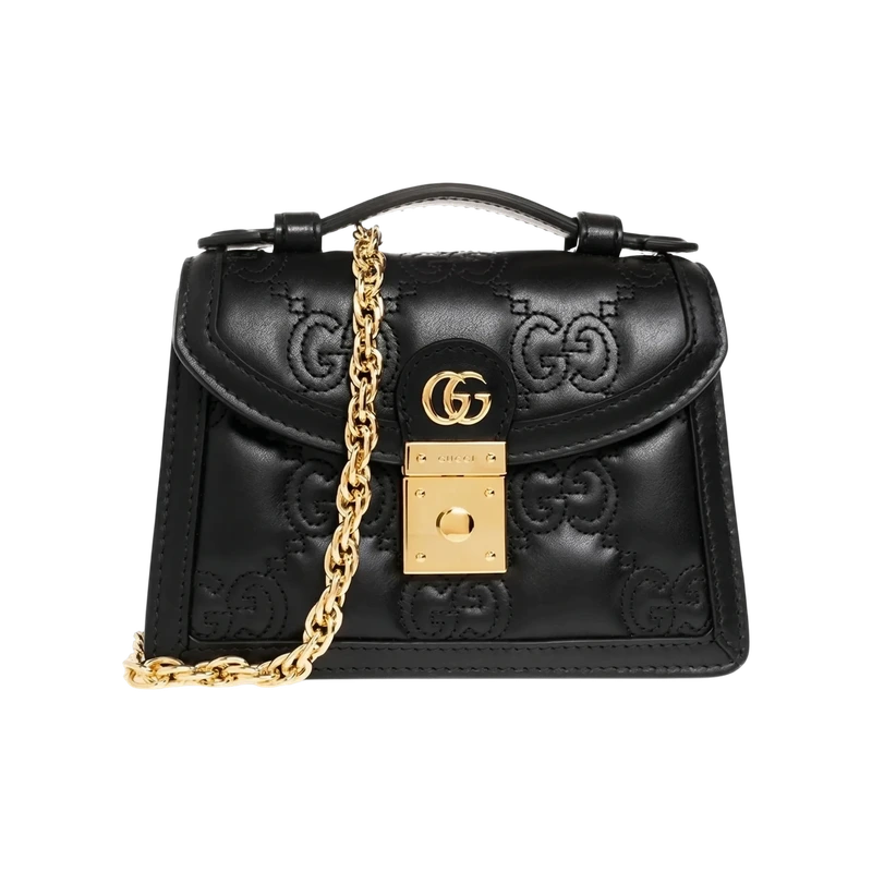 GG Matelassé Small Shoulder Bag Black
