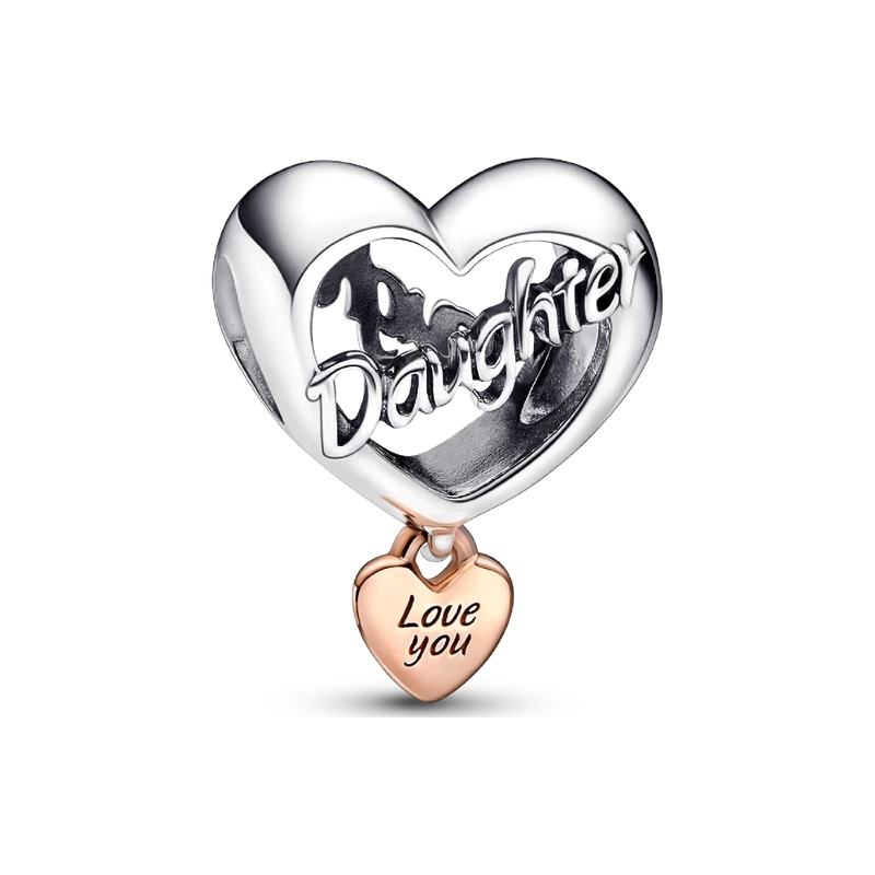 Love You Daughter Heart Charm