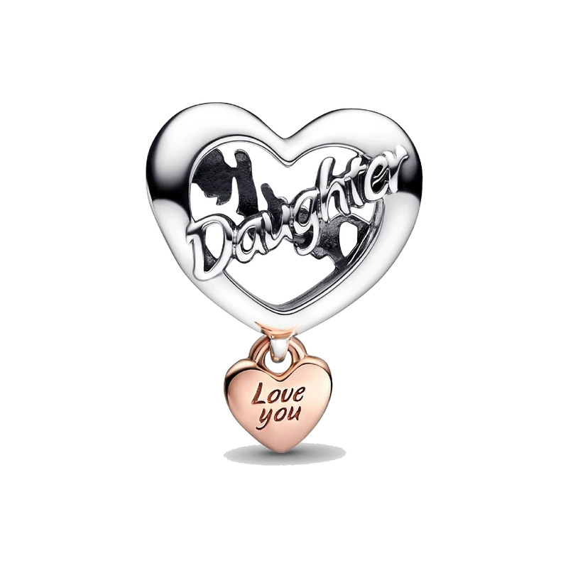 Love You Daughter Heart Charm