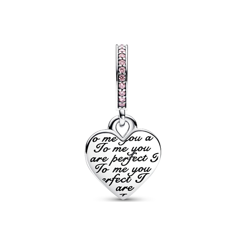 Two-tone Infinity Heart Double Dangle Charm