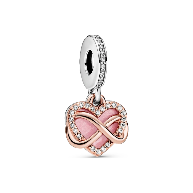 Sparkling Infinity Heart Dangle Charm