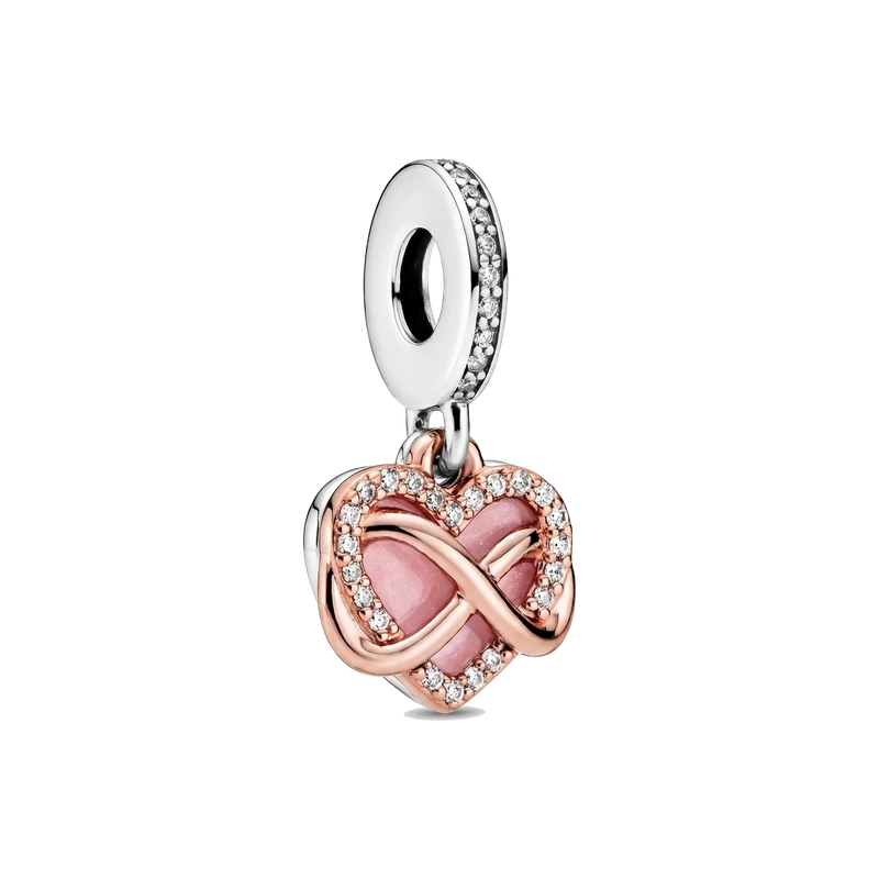Sparkling Infinity Heart Dangle Charm
