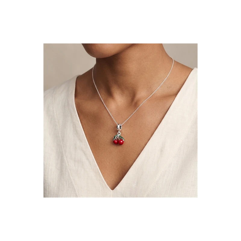 Asymmetrical Cherry Fruit Dangle Charm