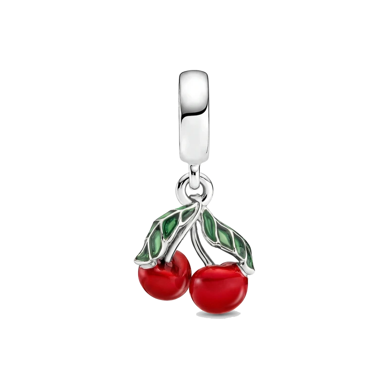 Asymmetrical Cherry Fruit Dangle Charm