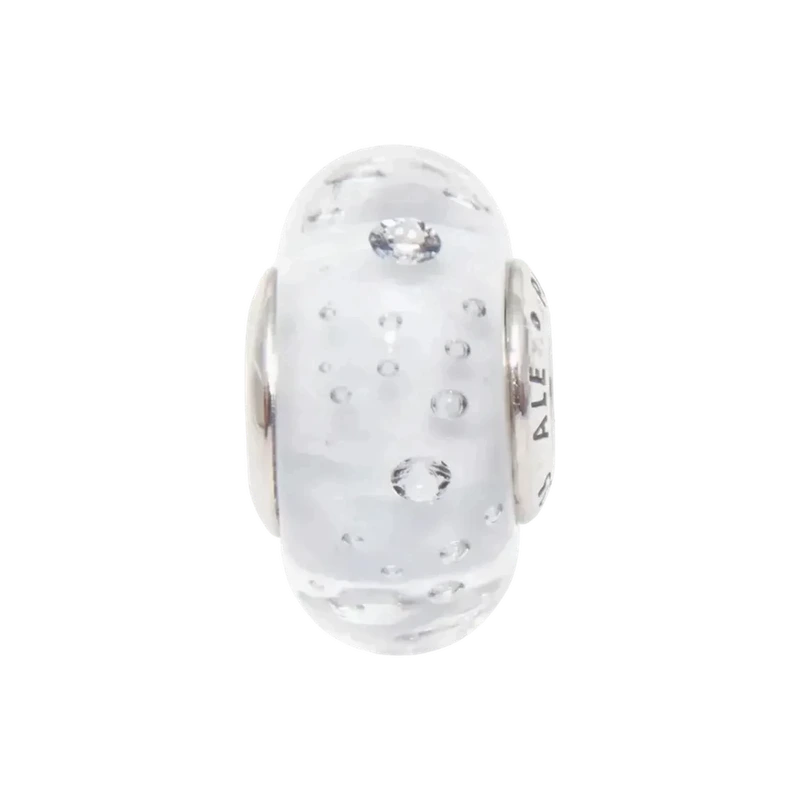 White Effervescence Murano Glass Charm