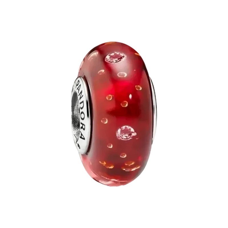 Red Effervescence Murano Glass Charm