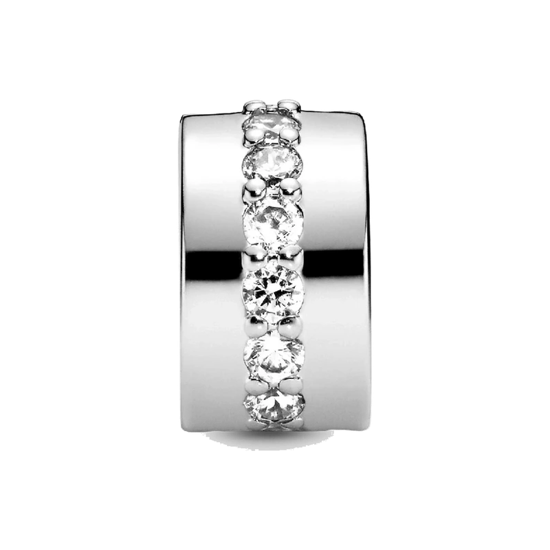Clear Sparkling Row Clip Charm