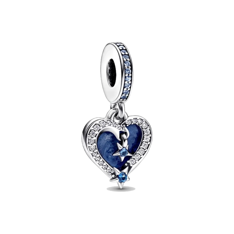 Celestial Shooting Star Heart Double Dangle Charm