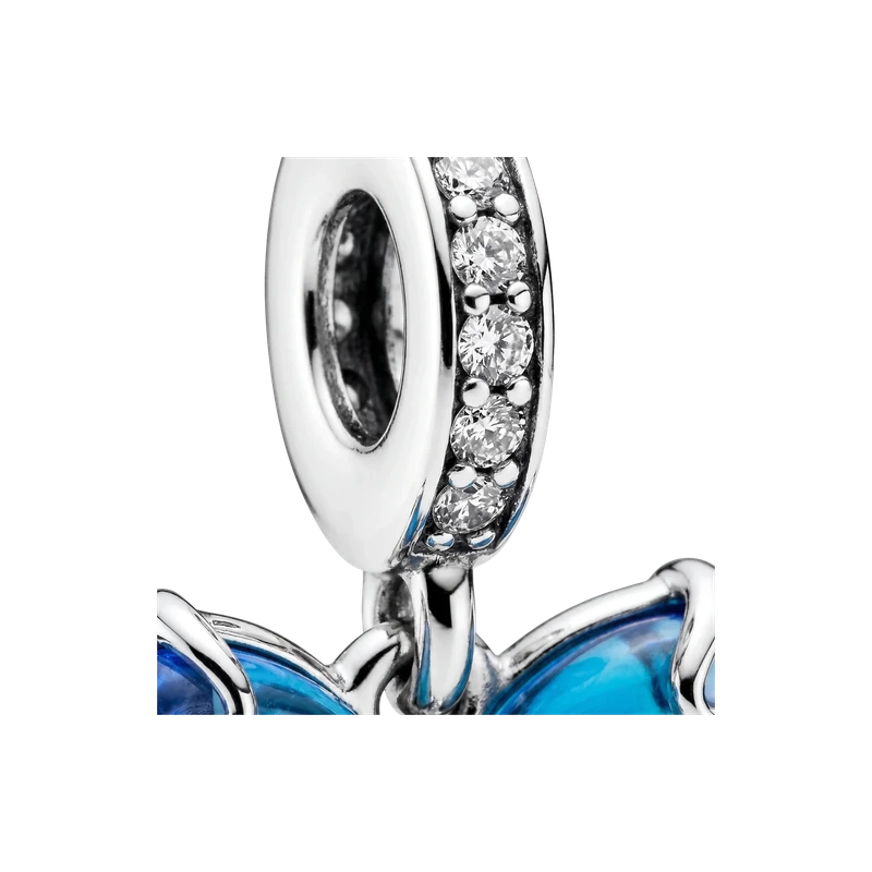 Blue Murano Glass Butterfly Dangle Charm