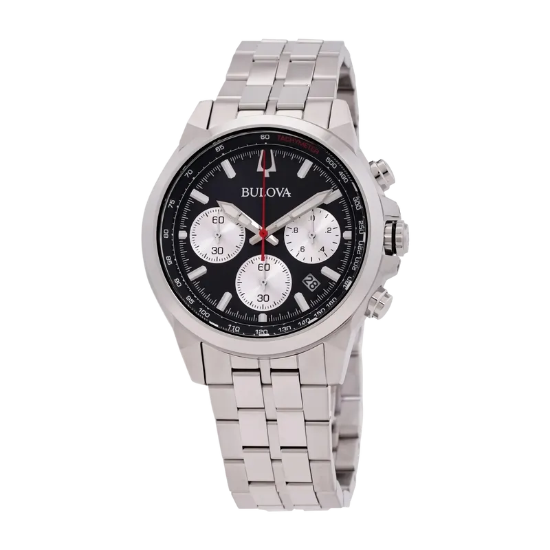 Classic Black 45mm Chronograph Watch