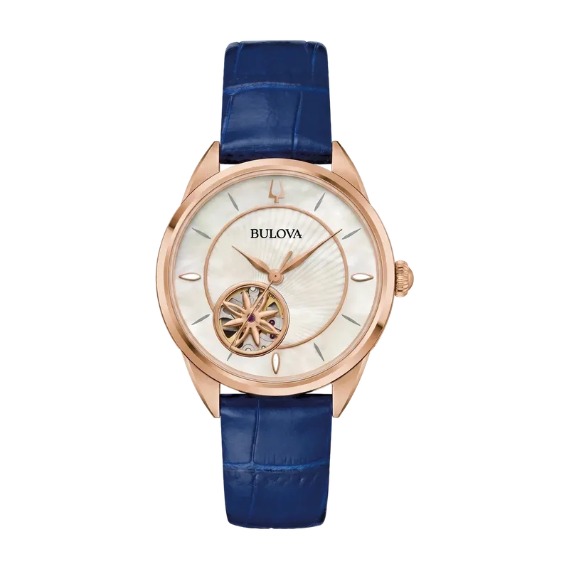 Sutton White Blue Leather 34.5mm Automatic Watch