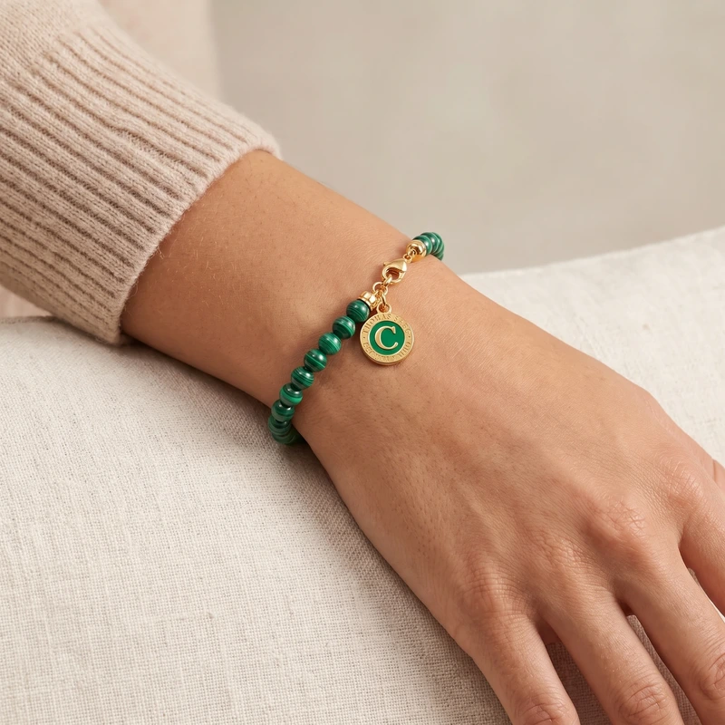 Simulated Malachite Bracelet