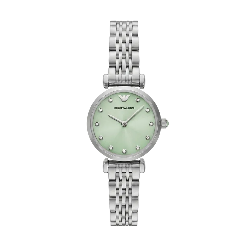 Two-Hand Stainless Steel Watch Green 28mm