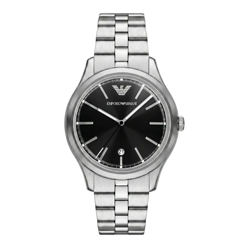Three-Hand Stainless Steel Watch Silver 41mm