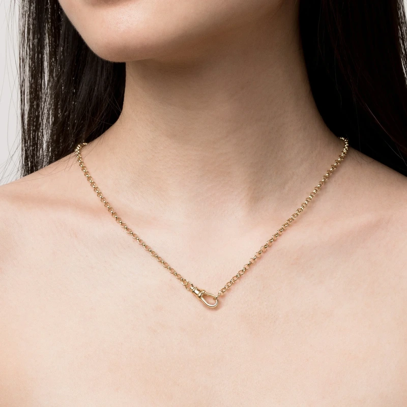 Gold Rolo Chain Necklace Yellow