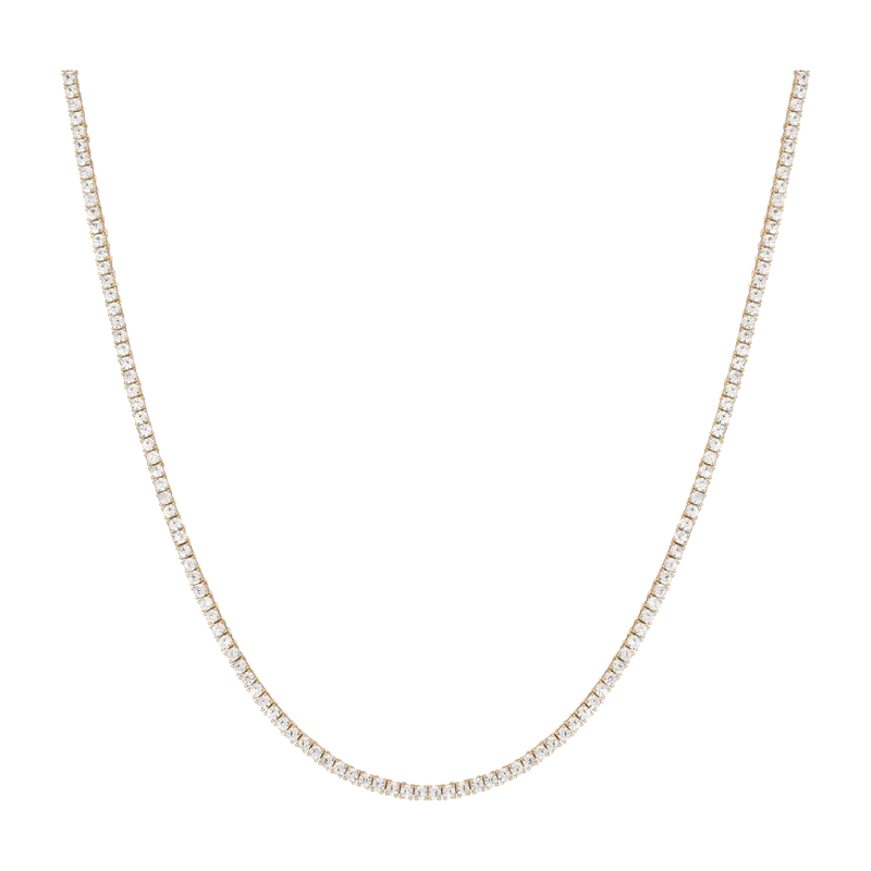 White Sapphire Tennis Necklace 7ct Yellow 41cm